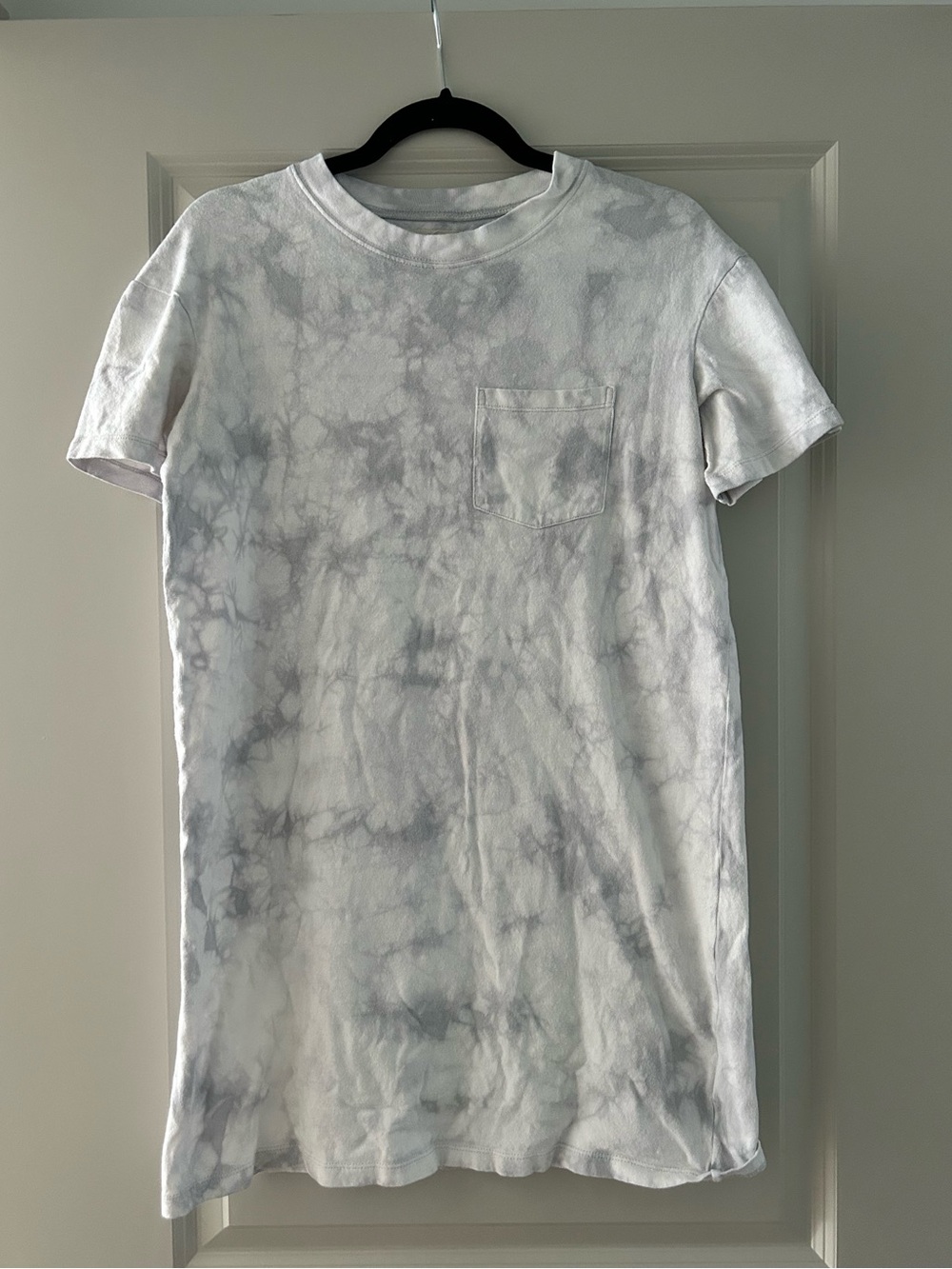 Madewell Gray White Tie Dye T-Shirt Dress Size Small